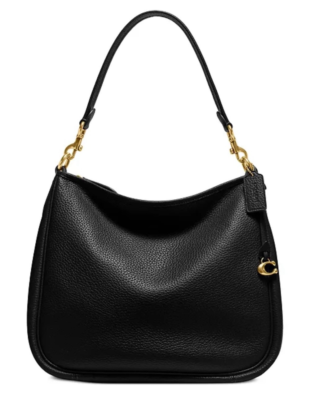 Coach Soft Pebble Black Leather Cary Shoulder Bag
